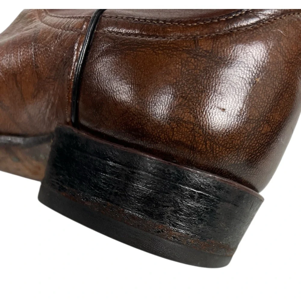 Larry Mahan Brown Cowboy Western Boots 465 Mens 6.5 D Leather Vintage Outdoors